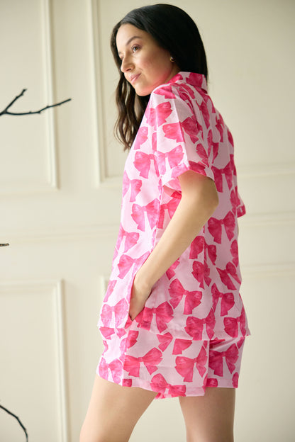 Pink Bows Short Pyjama Set