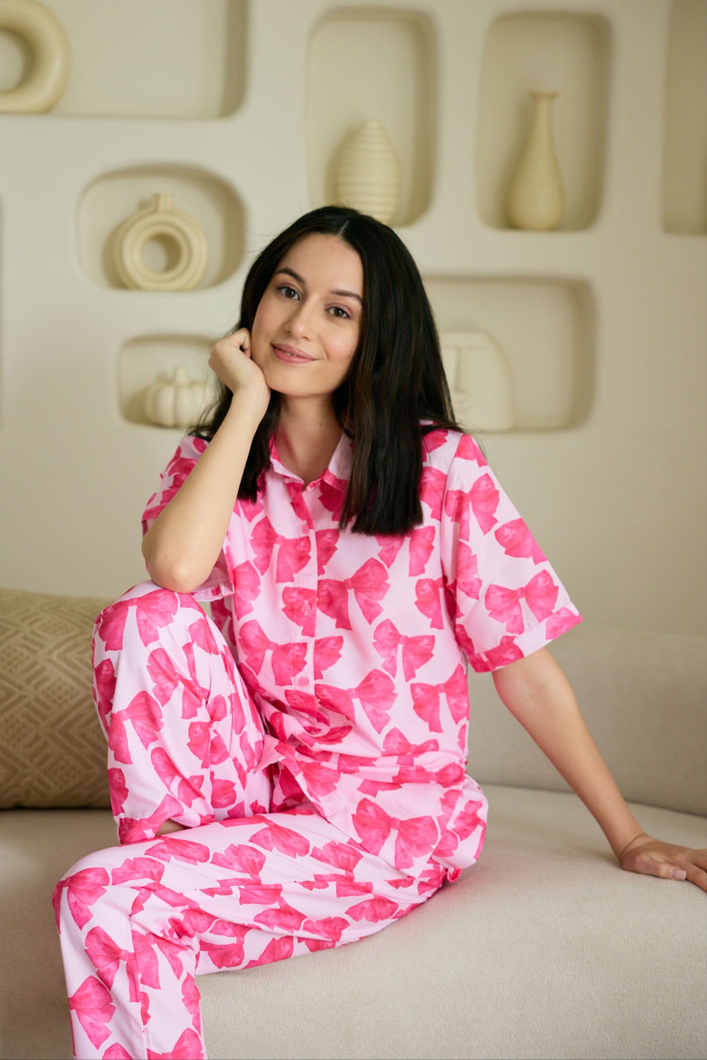 Pink Bows Pyjama Set