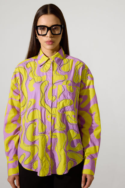 Swirl Hand Embroidered Shirt