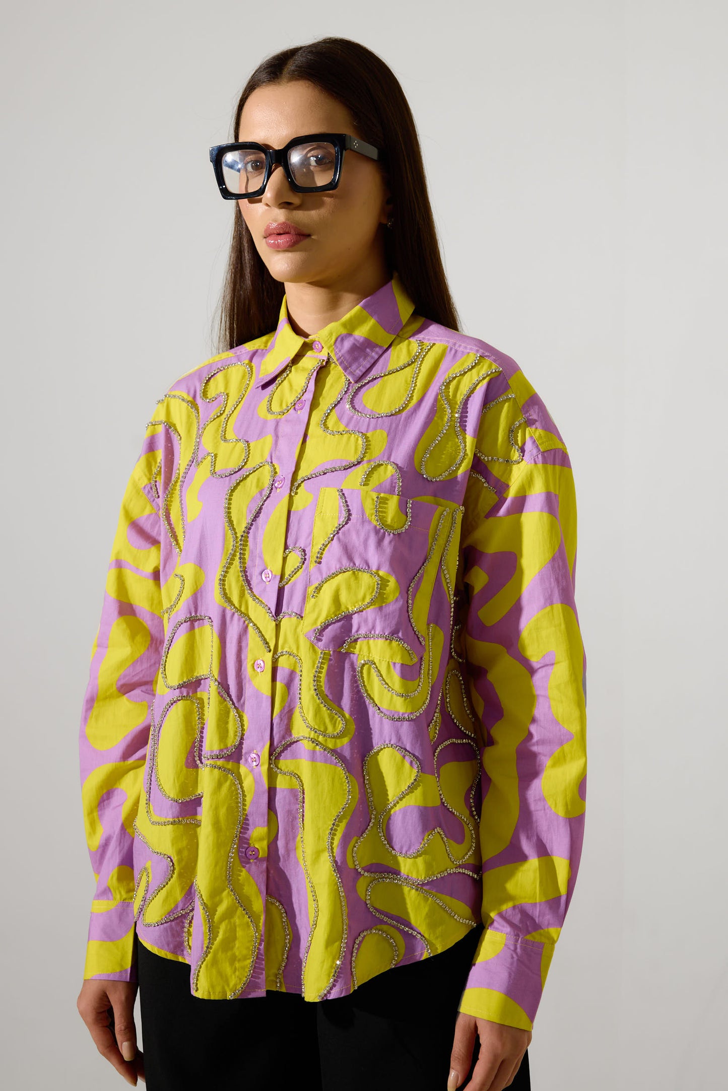 Swirl Hand Embroidered Shirt