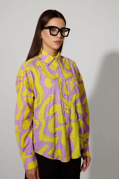 Swirl Hand Embroidered Shirt