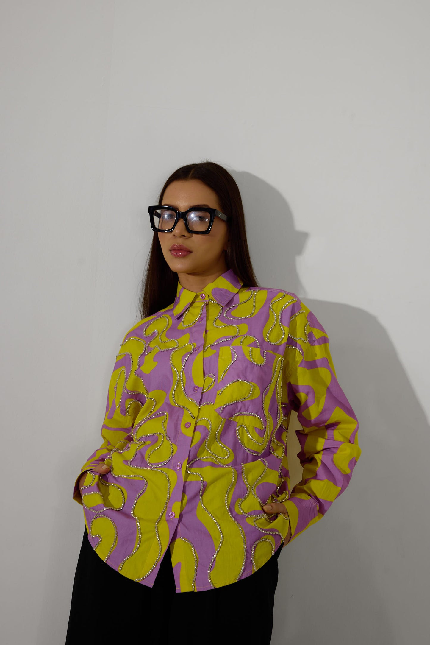 Swirl Hand Embroidered Shirt