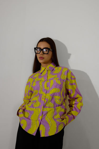 Swirl Hand Embroidered Shirt