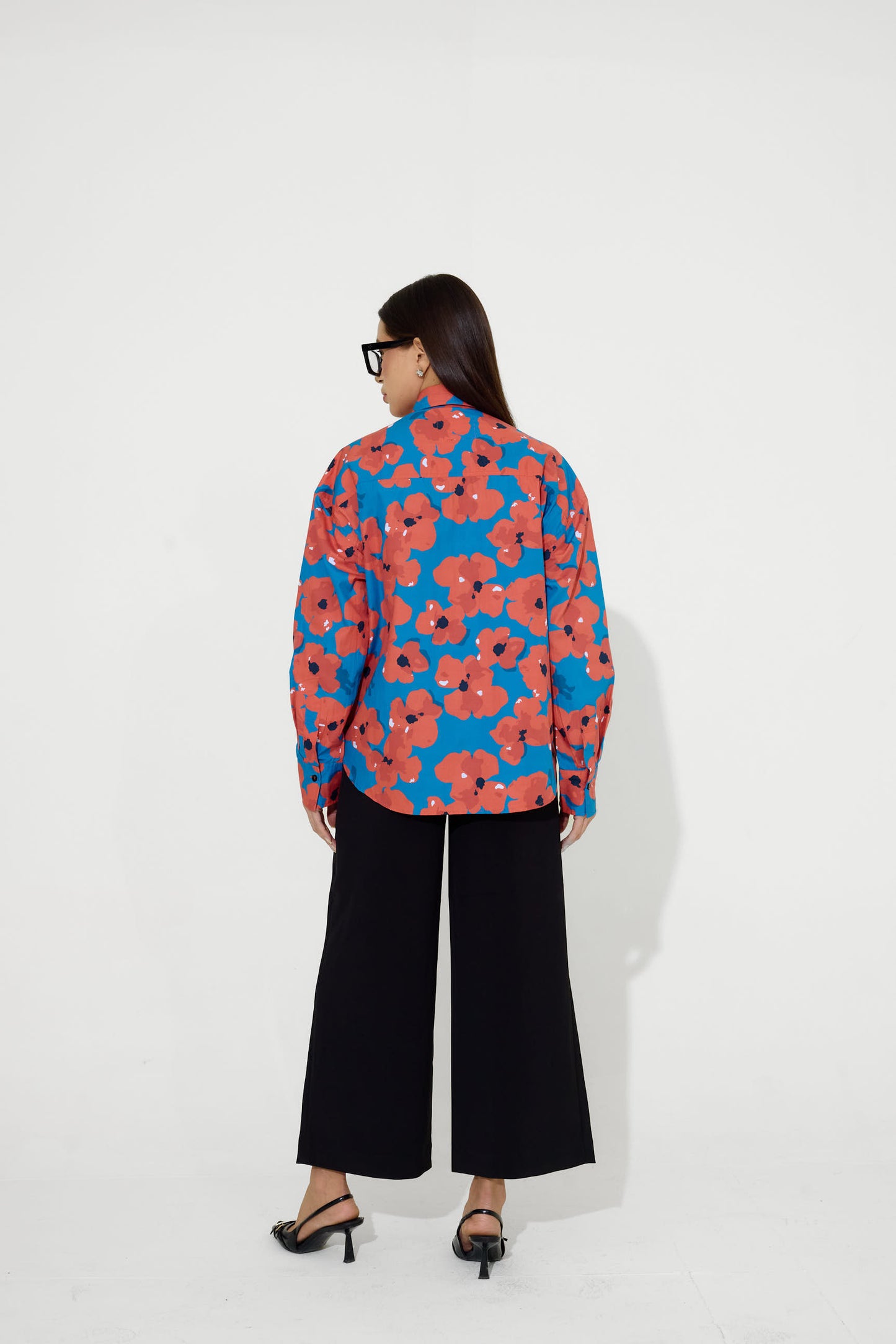 Floral Red Hand Embroidered Shirt