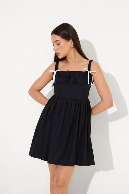 Black Bow Mini Dress