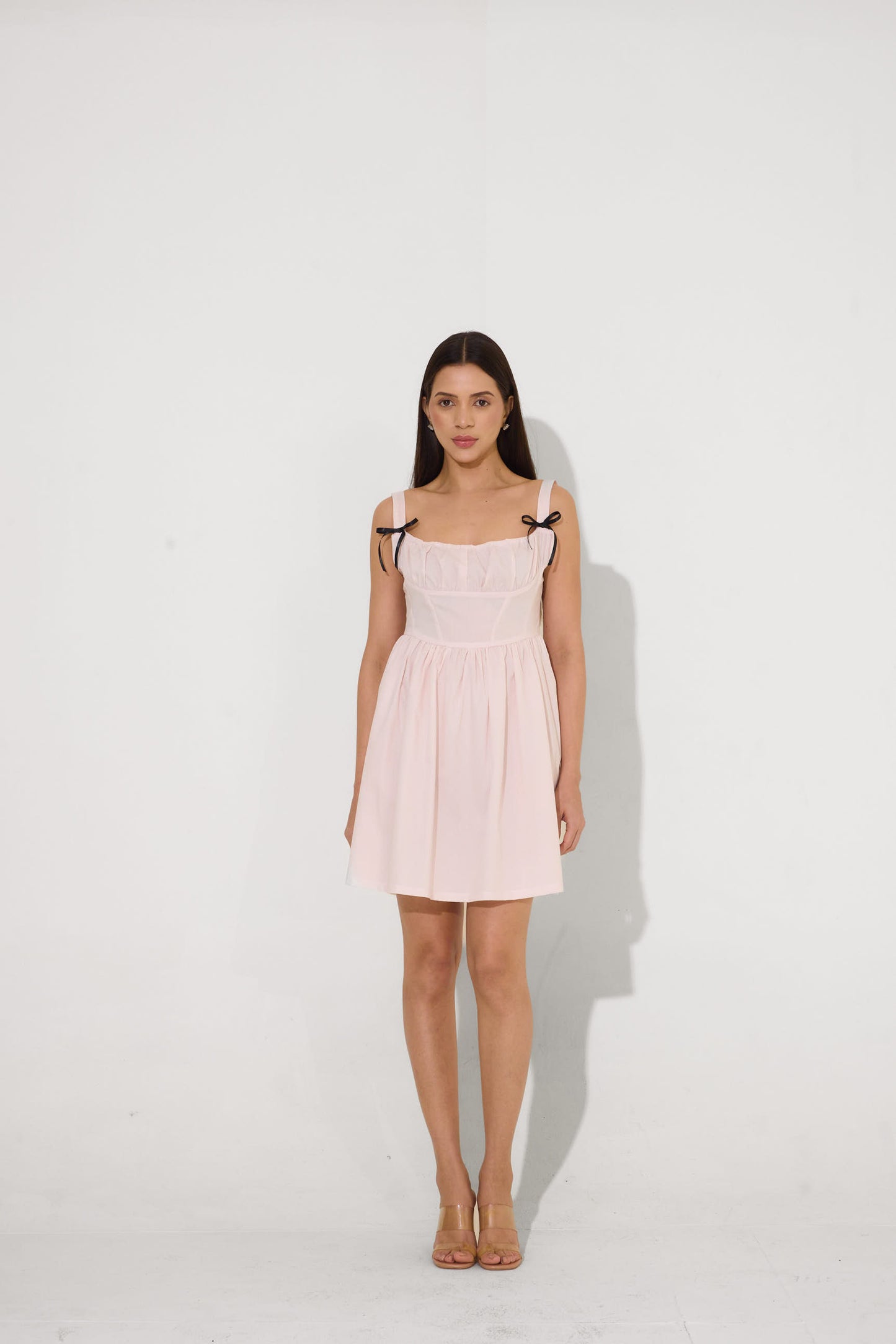 Baby Pink Bow Mini Dress