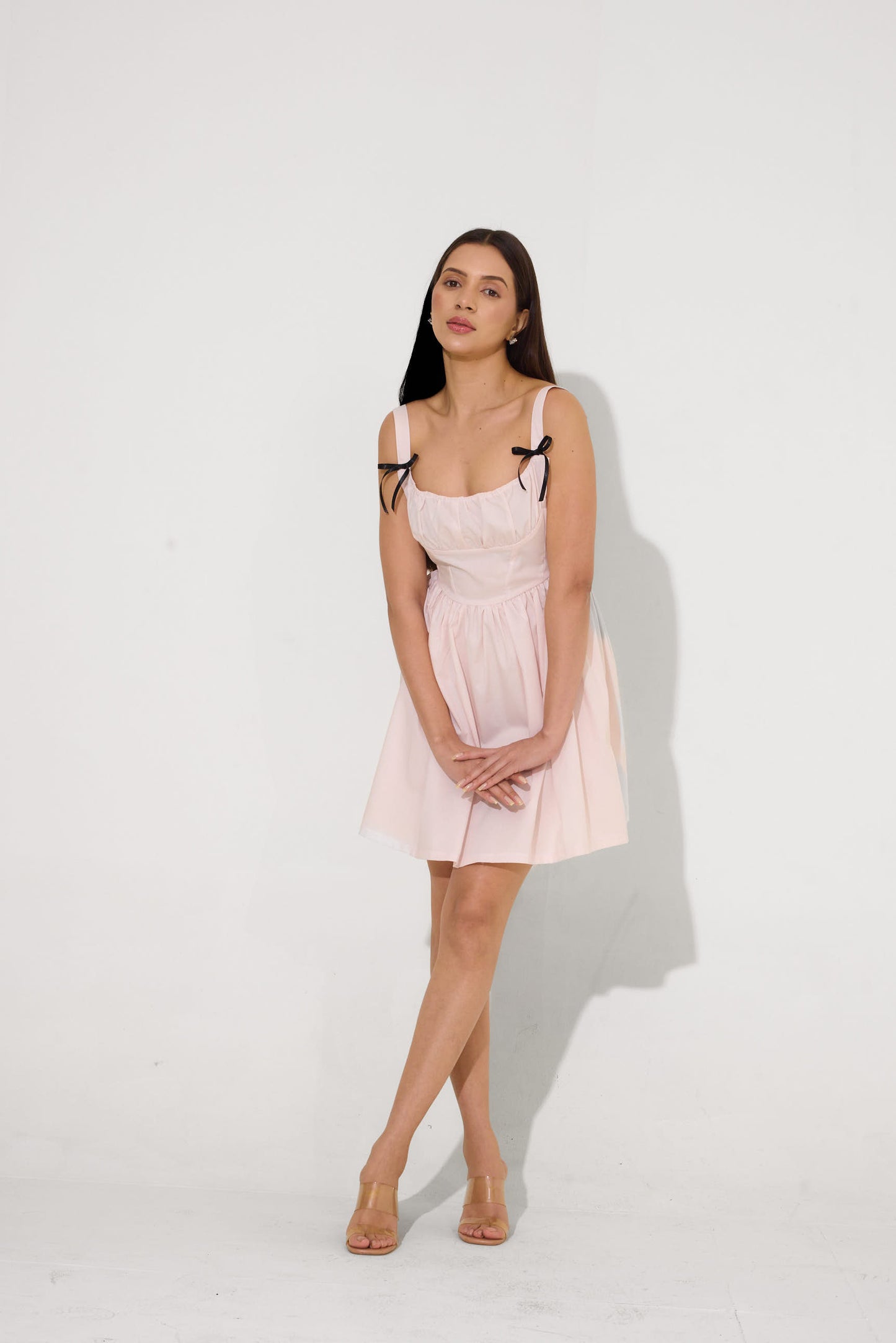 Baby Pink Bow Mini Dress