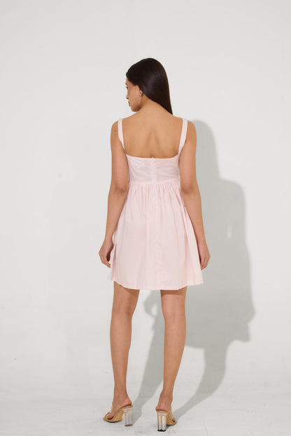 Baby Pink Bow Mini Dress