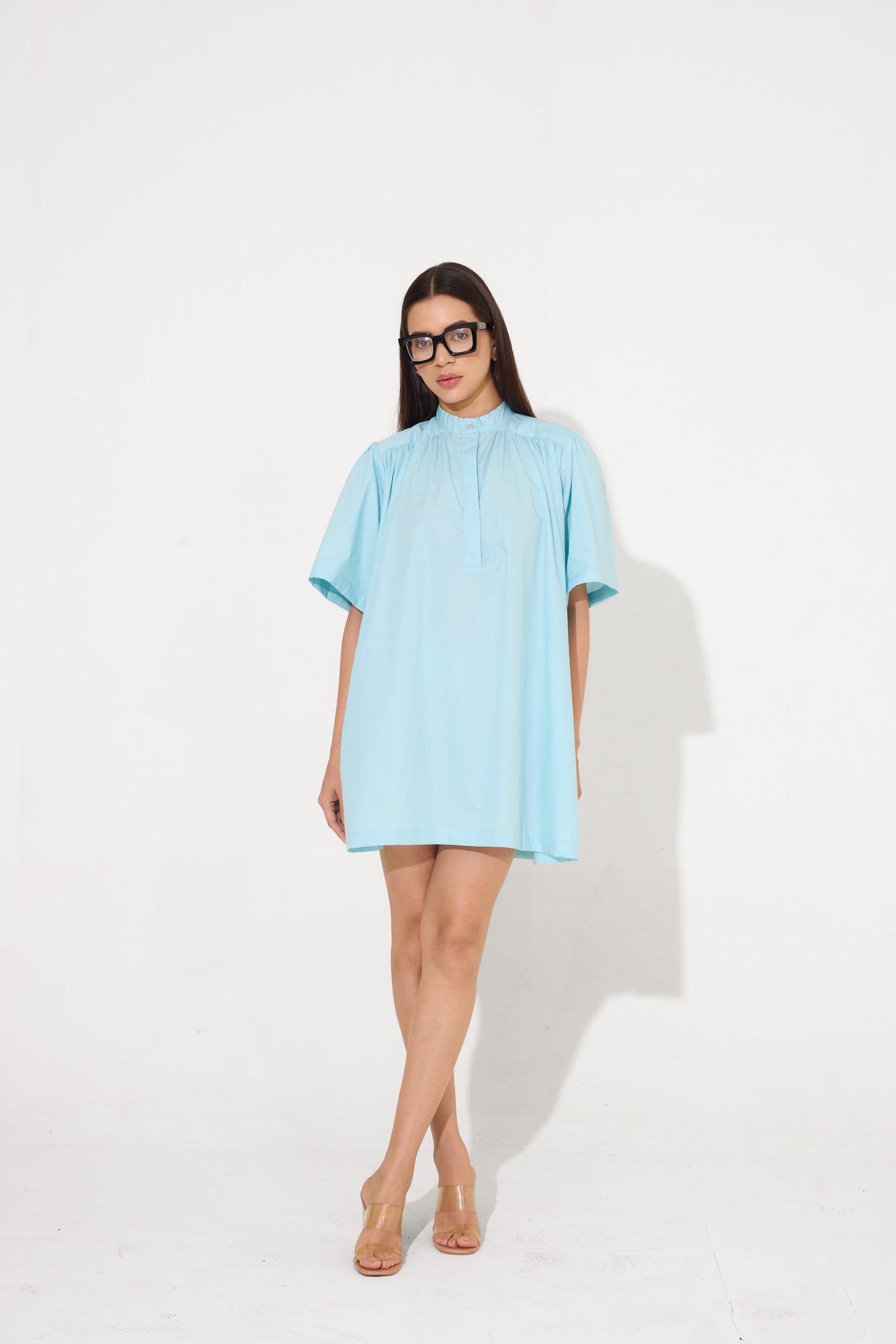 Powder Blue Baggy Mini Dress