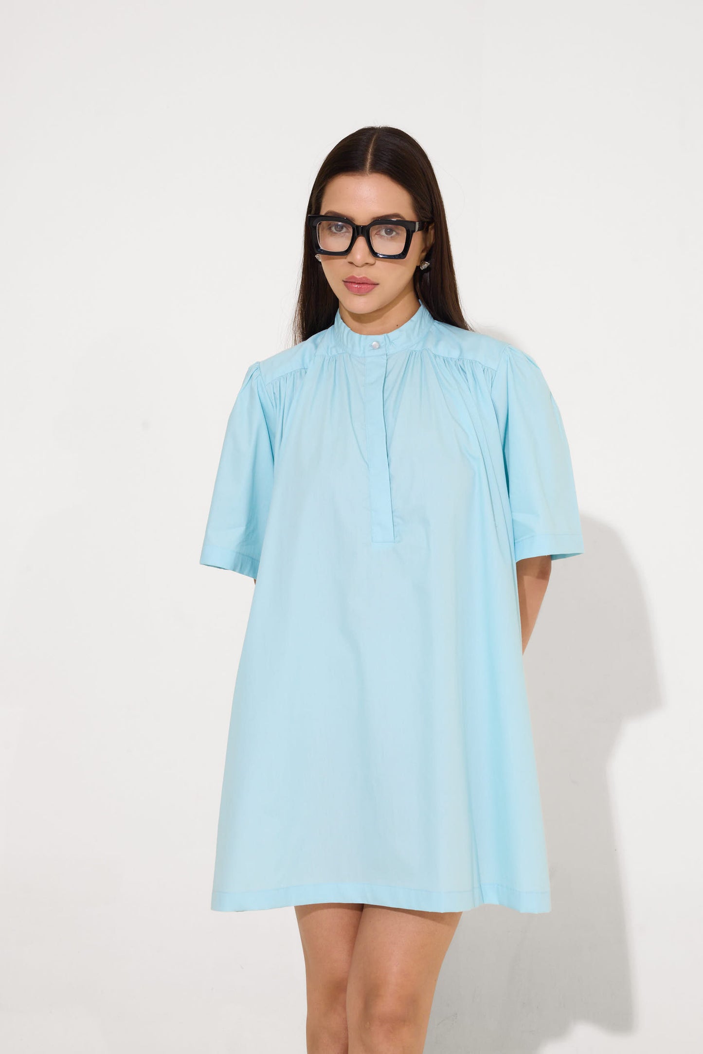 Powder Blue Baggy Mini Dress