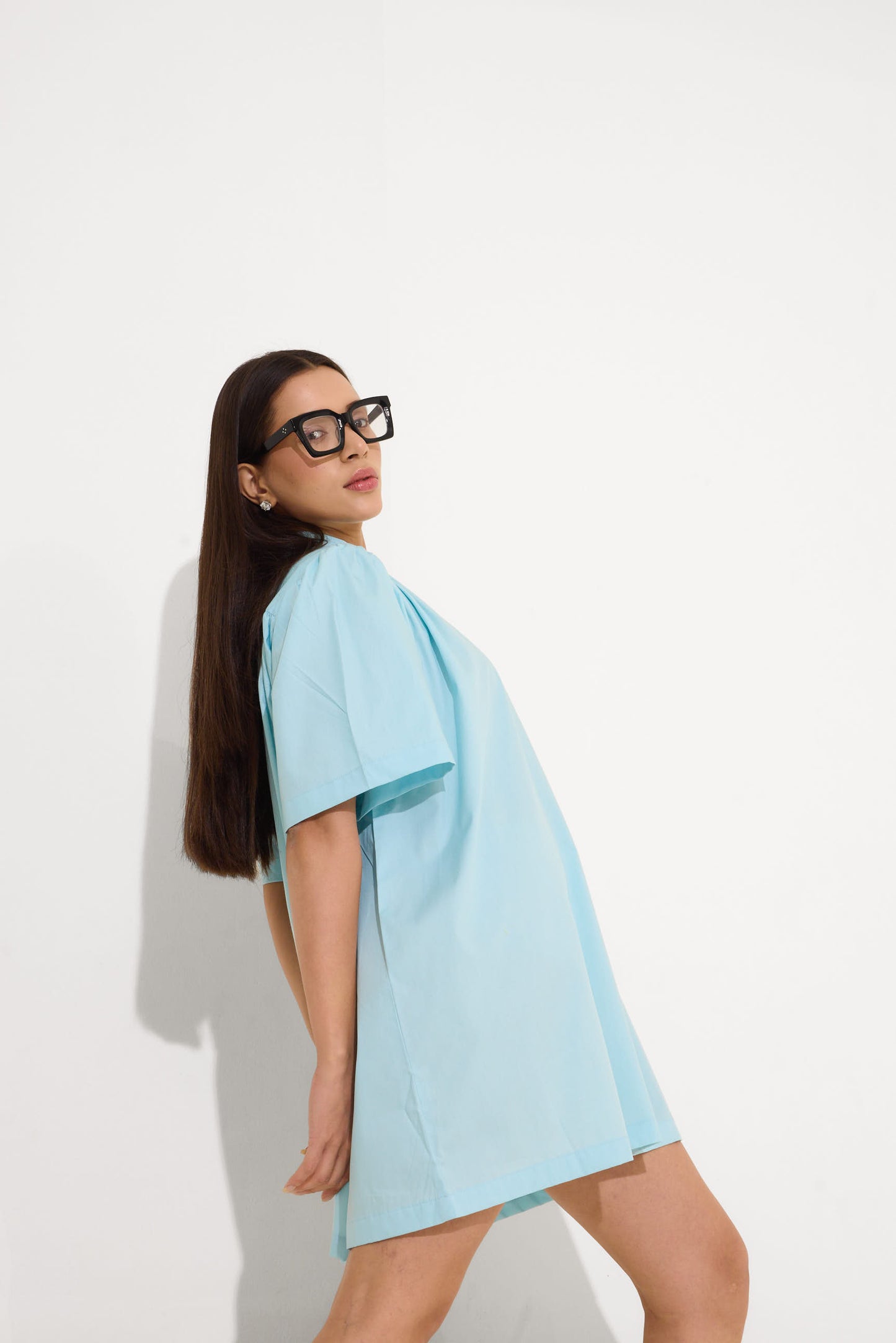 Powder Blue Baggy Mini Dress