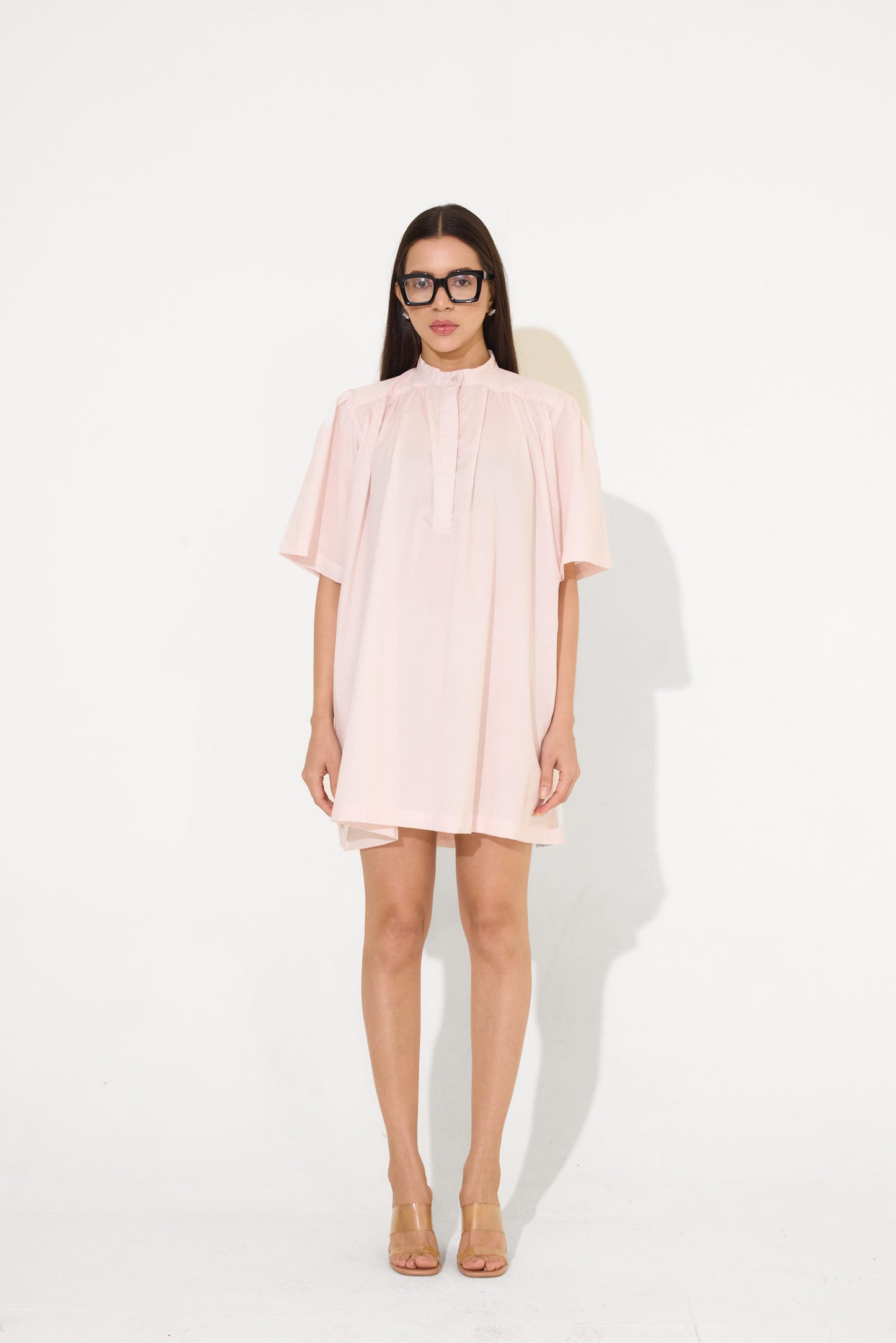 Baby Pink Baggy Mini Dress