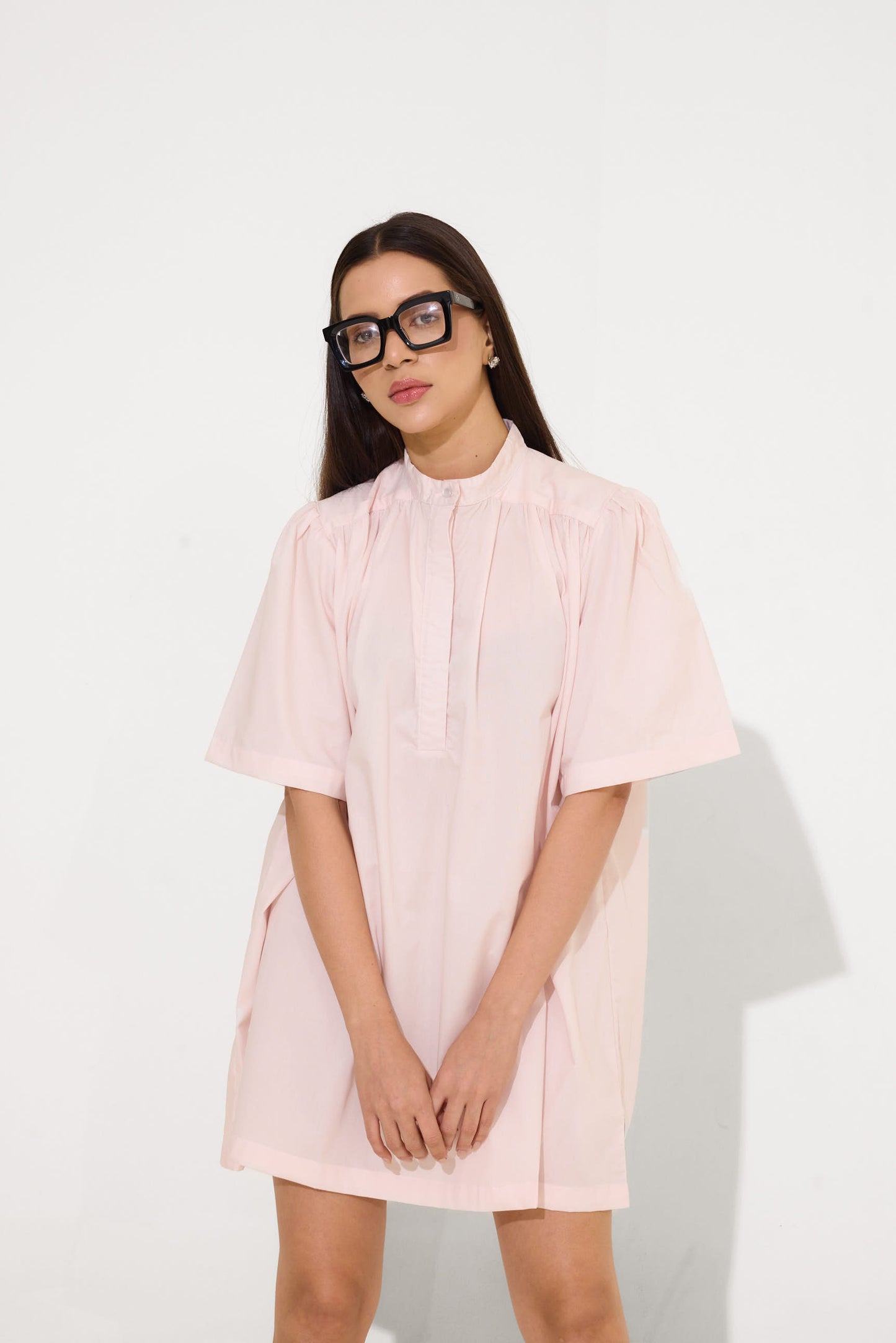 Baby Pink Baggy Mini Dress