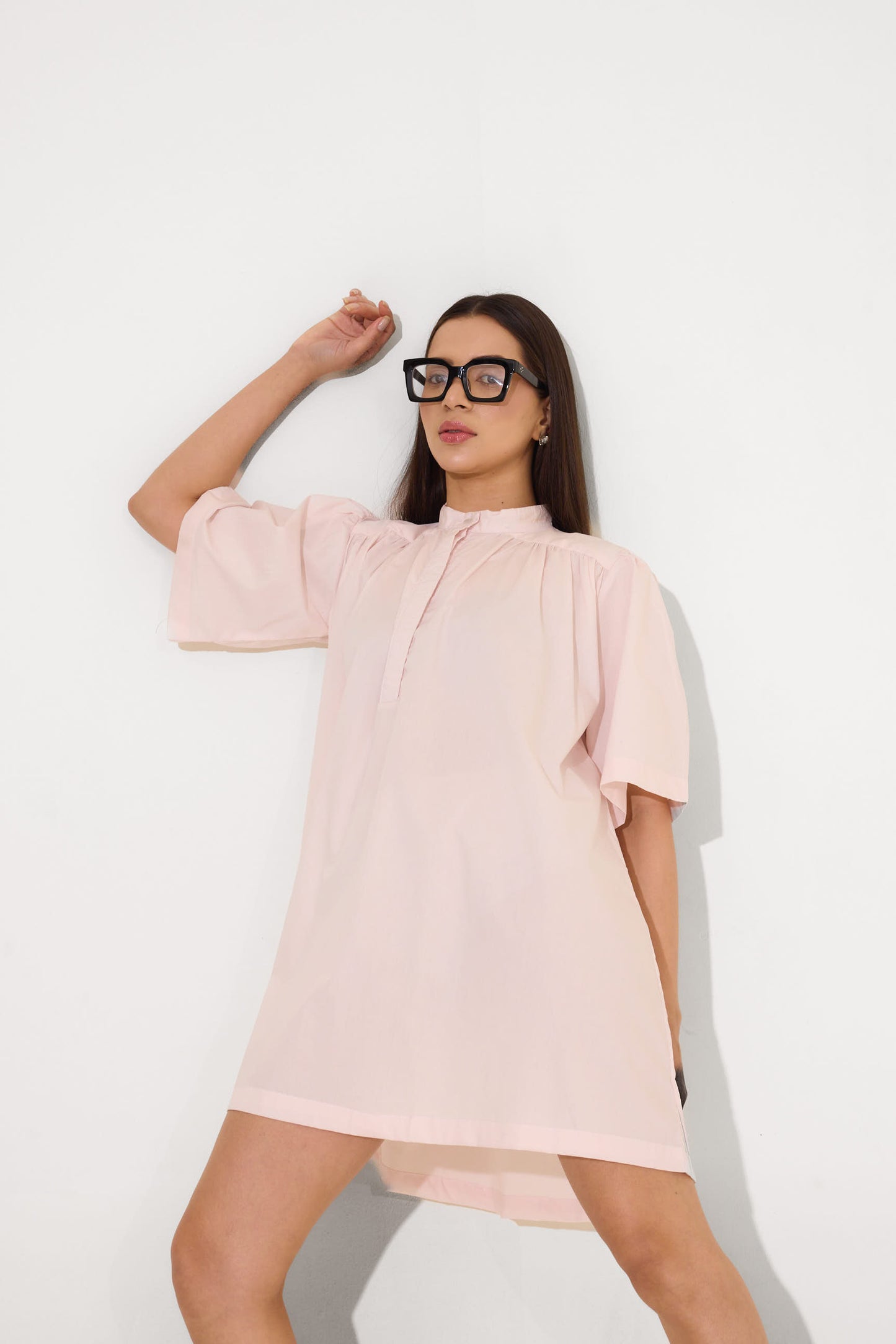 Baby Pink Baggy Mini Dress