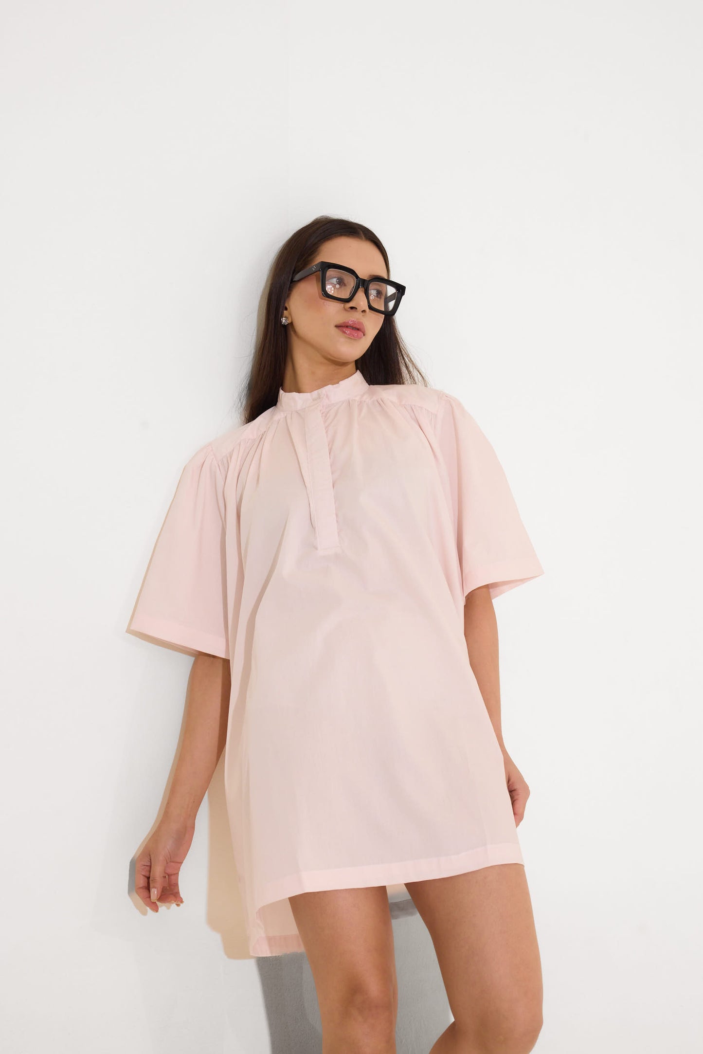 Baby Pink Baggy Mini Dress