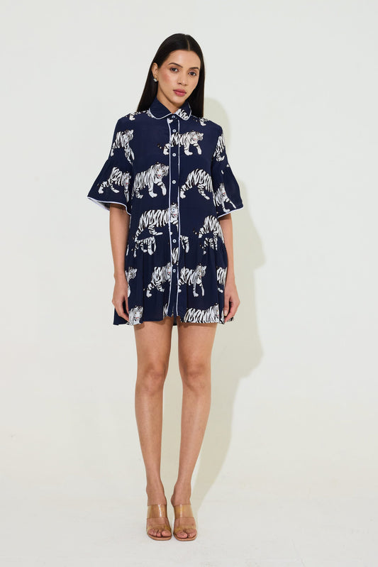 Blue Tigress Mini Dress