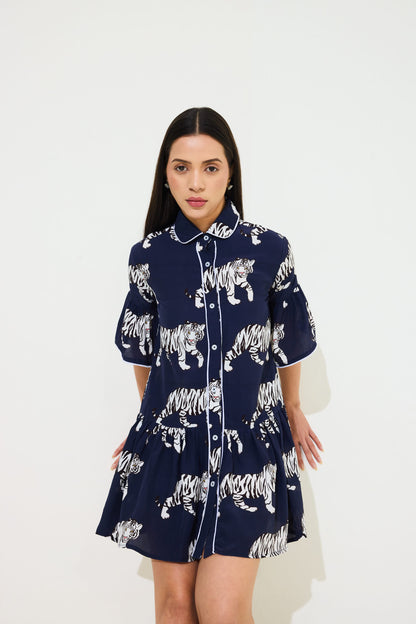 Blue Tigress Mini Dress