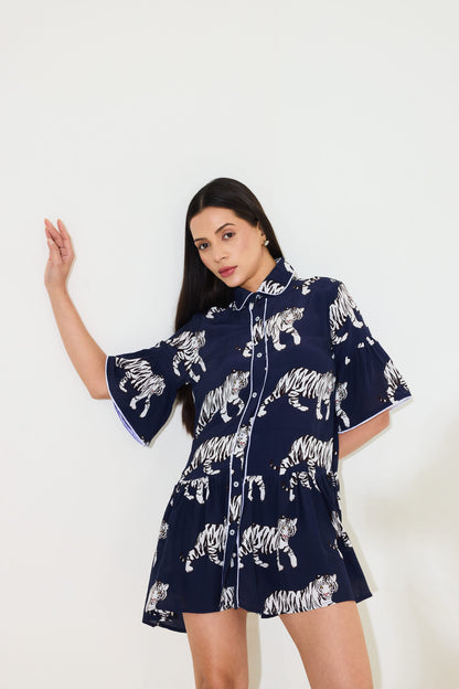 Blue Tigress Mini Dress