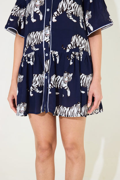 Blue Tigress Mini Dress