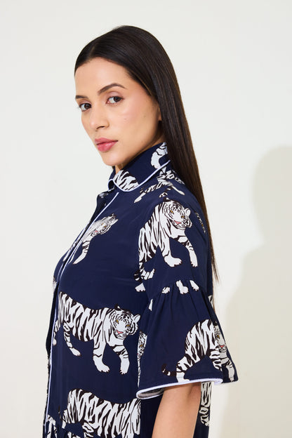 Blue Tigress Mini Dress