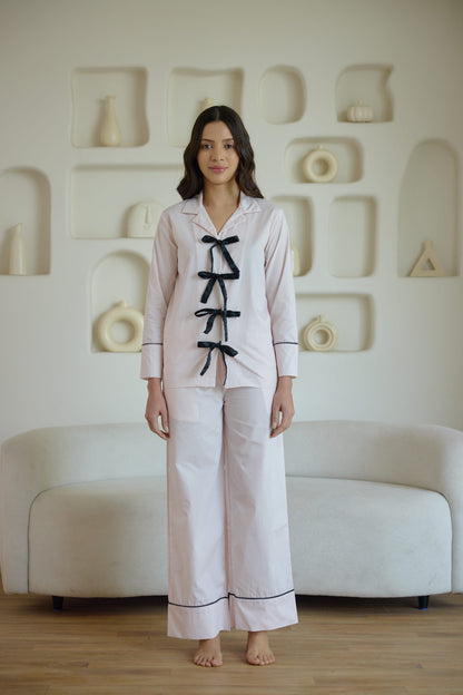 Light Pink Ribbon Pyjama Set