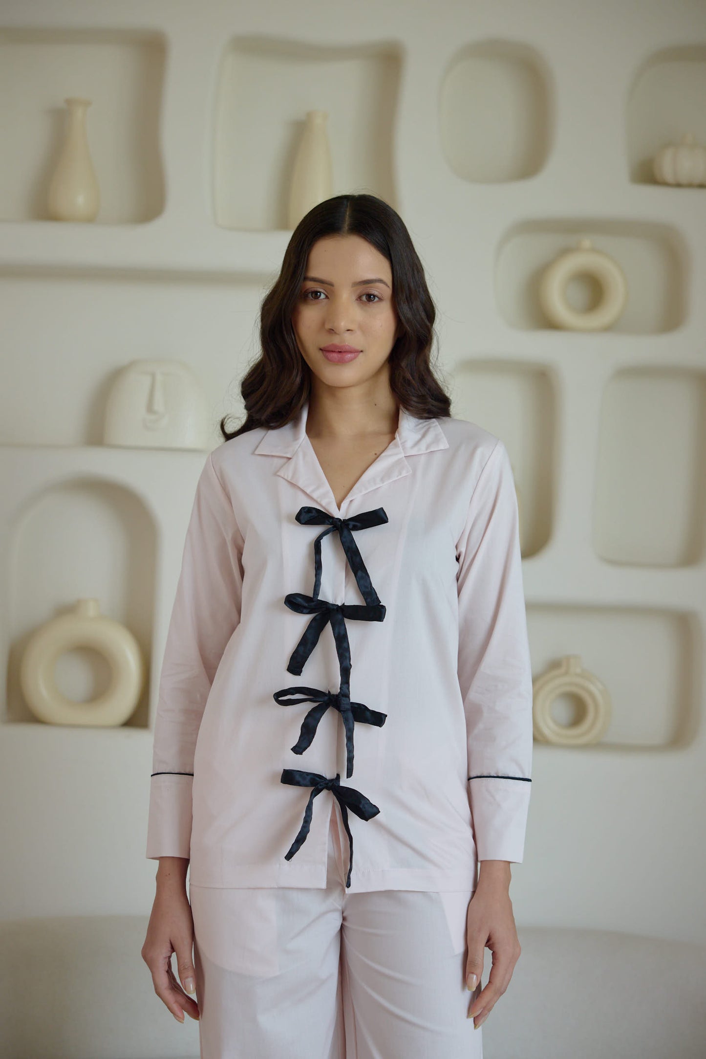 Light Pink Ribbon Pyjama Set