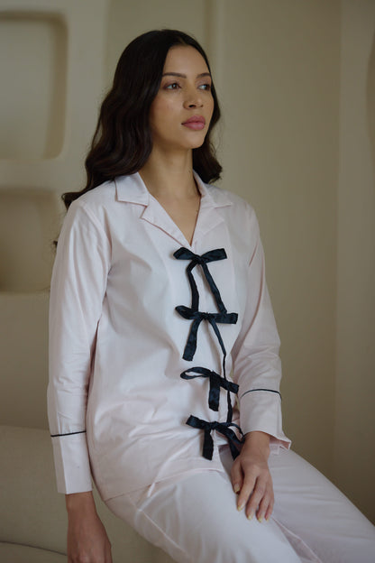 Light Pink Ribbon Pyjama Set