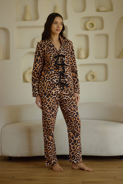 Leopard Ribbon Pyjama Set