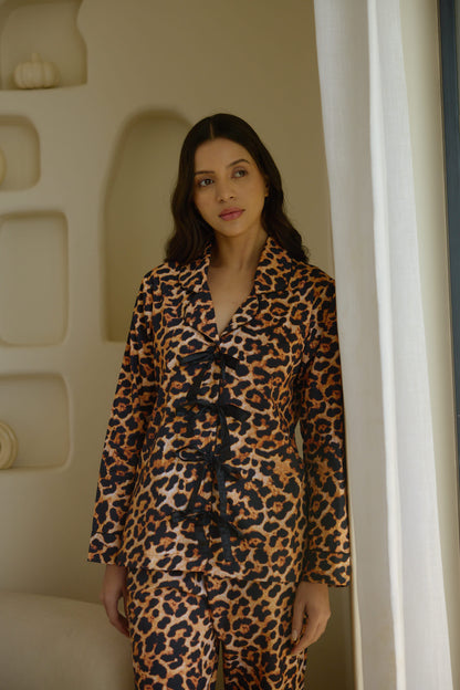 Leopard Ribbon Pyjama Set