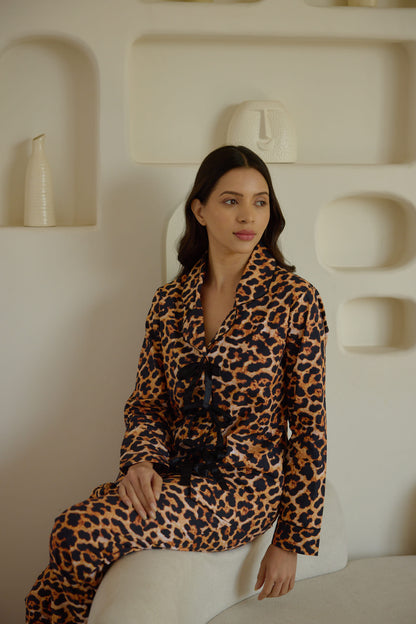 Leopard Ribbon Pyjama Set