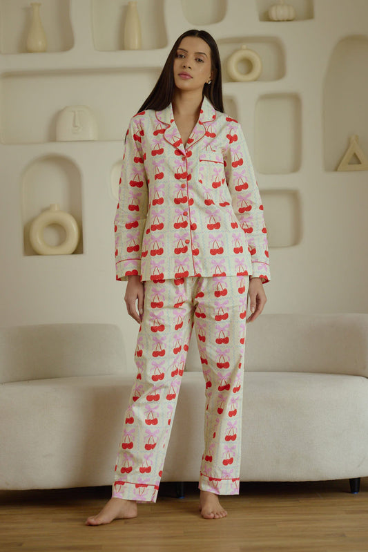 Cherry Bows Pyjama Set