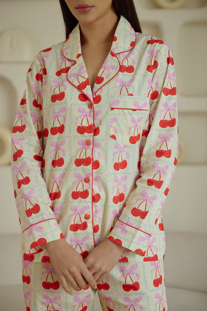 Cherry Bows Pyjama Set