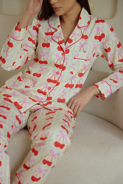 Cherry Bows Pyjama Set