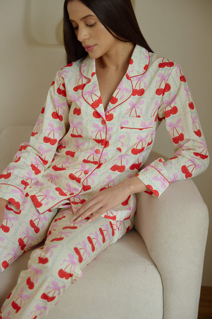 Cherry Bows Pyjama Set