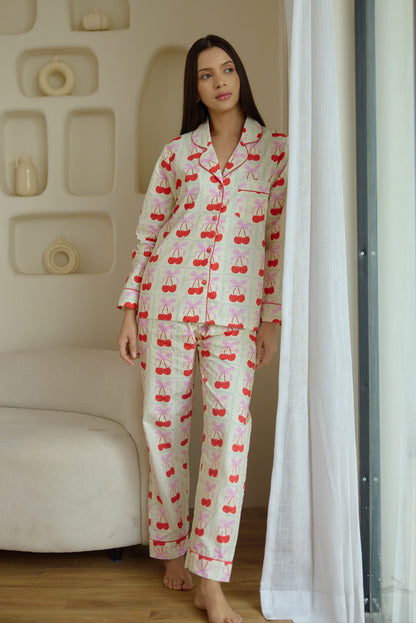 Cherry Bows Pyjama Set